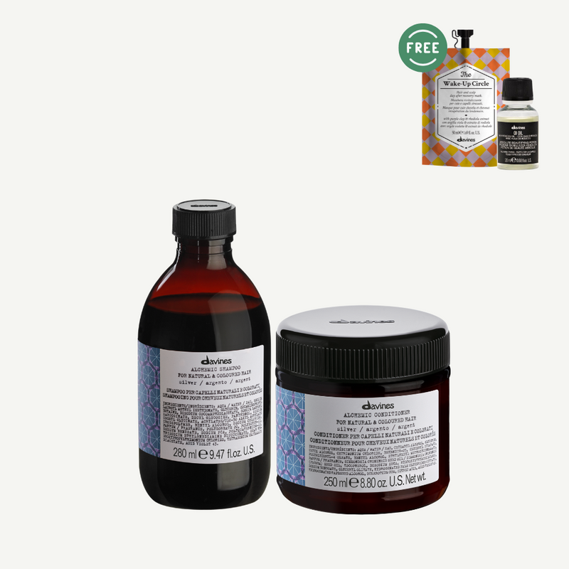 Davines ALCHEMIC Shampoo + Conditioner in SILVER I FREE TCC Wake up & Oi Oil 20ml