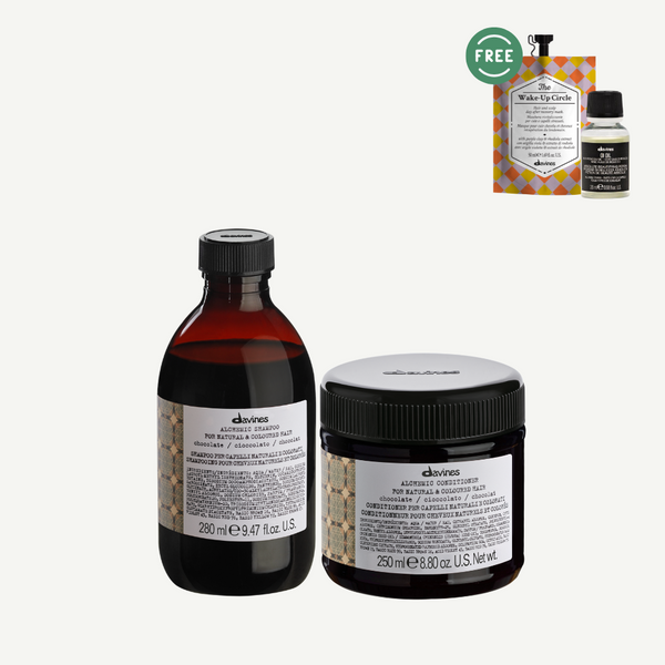 Davines ALCHEMIC Shampoo + Conditioner in CHOCOLATE I FREE TCC Wake up & Oi Oil 20ml
