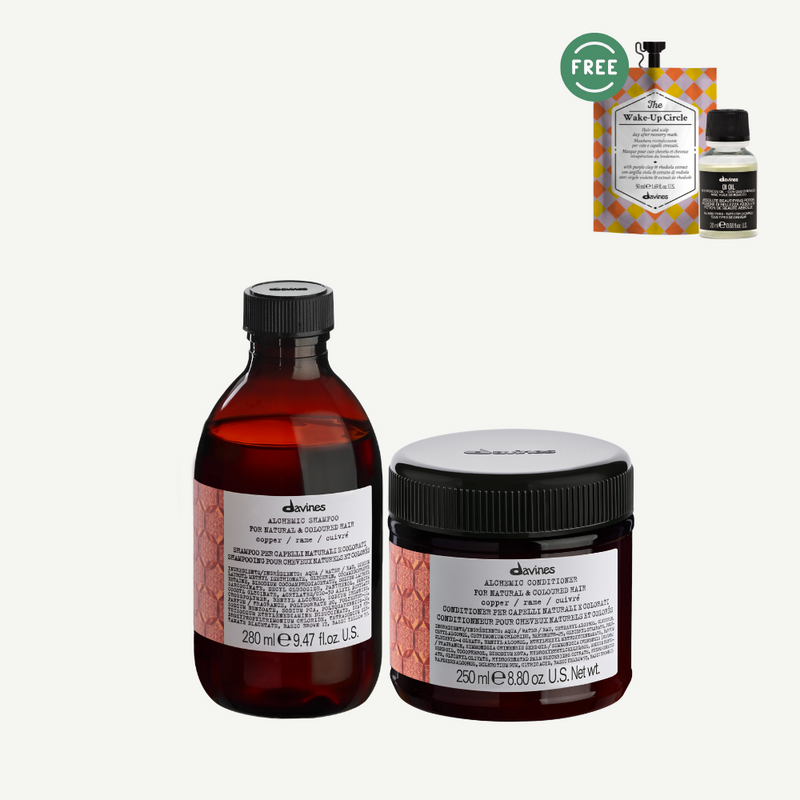 Davines ALCHEMIC Shampoo + Conditioner in COPPER I FREE TCC Wake up & Oi Oil 20ml