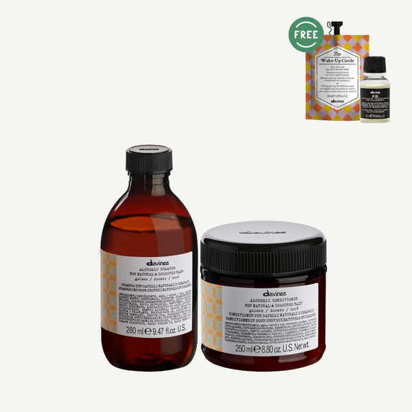 Davines ALCHEMIC Shampoo + Conditioner in GOLDEN I FREE TCC Wake up & Oi Oil 20ml