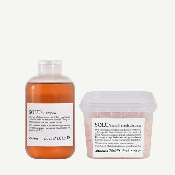 Davines SOLU Shampoo + Sea Salt Srub Cleanser