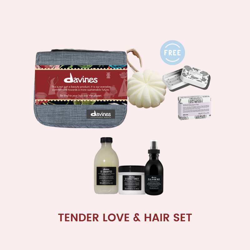 Davines OI Shampoo 280ml + OI Conditioner 250ml + OI All-In-One Milk 135ml | FREE VOLU Shampoo Bar & Case