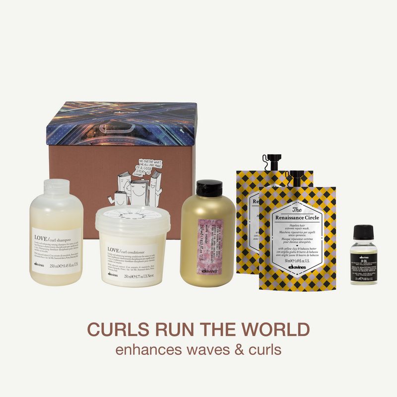 Davines LOVE CURL GIFT BOX: LOVE CURL Shampoo 250ml + LOVE CURL Conditioner 250ml + Curl Building Serum 250ml + 2pcs Instant Hair Mask + OI Oil 20ml