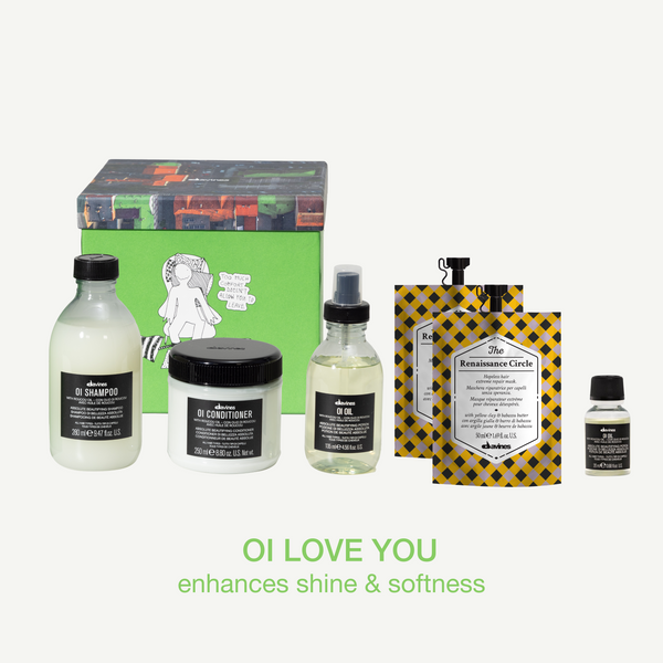 Davines OI OIL GIFT BOX: OI Shampoo 280ml + OI Conditioner 250ml + OI Oil 135ml + 2pcs Instant Hair Mask + OI Oil 20ml