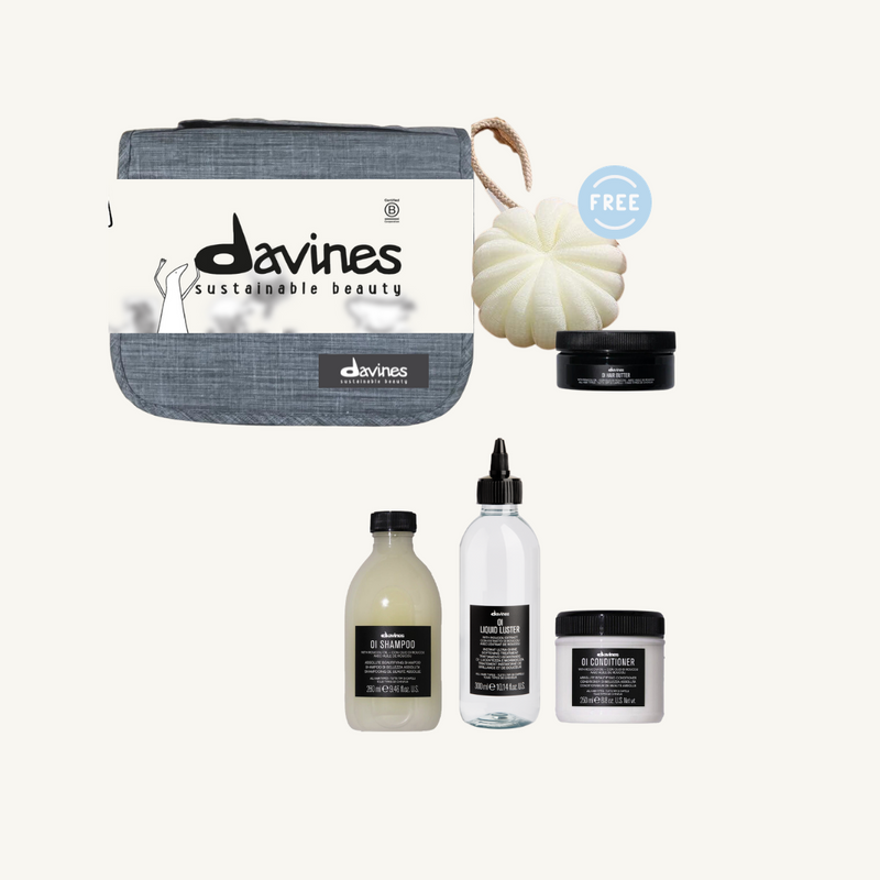 Davines OI Shampoo 280ml + OI Conditioner 250ml + OI Liquid Luster 300ml | FREE OI Hair Butter 75ml