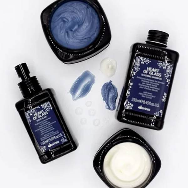 Davines HEART OF GLASS Shampoo + Conditioner + Intense Treatment + Sheer Glaze I FREE Travel Size Set 90ml