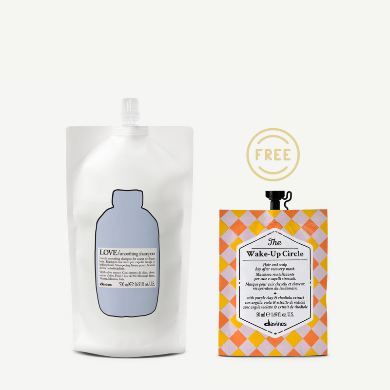 Davines LOVE Smoothing Shampoo Refill 500ml FREE Instant Hair Mask