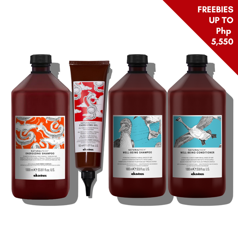 Davines ENERGIZING Shampoo 1000ml + Gel 150ml + Well-being Shampoo 1000ml + Well-being Conditioner 1000ml