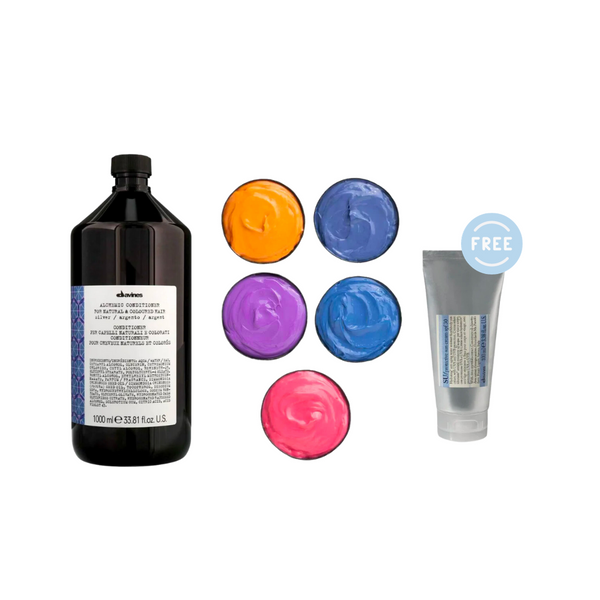 Davines Alchemic Shampoo Silver 1000ml + Color Conditioner | FREE SU Protective Cream
