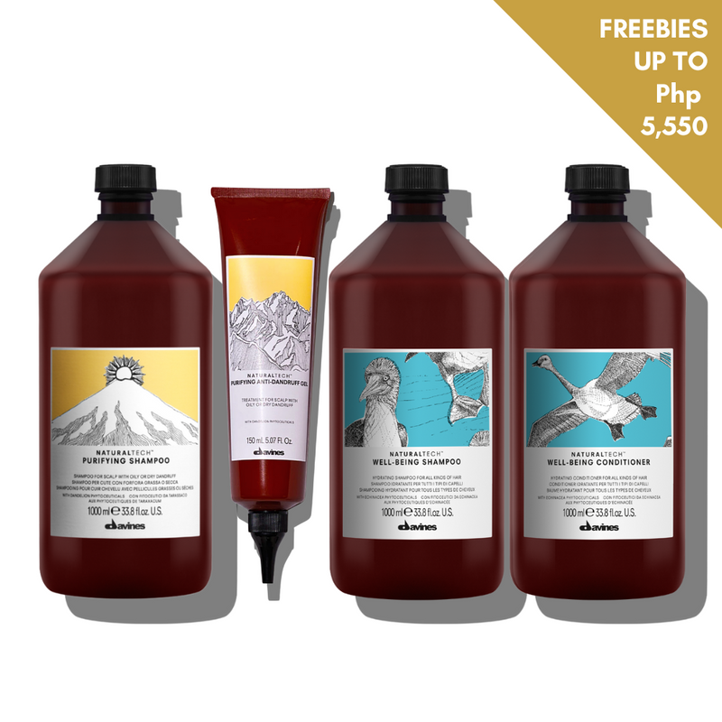 Davines PURIFYING Shampoo 1000ml + Gel 150ml + Well-being Shampoo 1000ml + Well-being Conditioner 1000ml