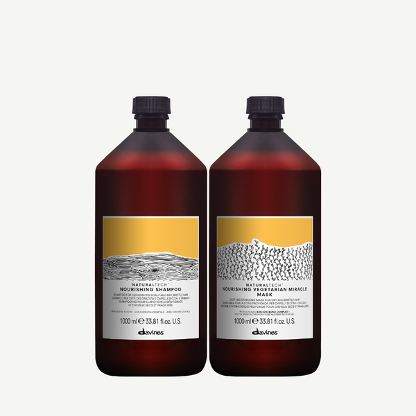 Davines NaturalTech NOURISHING Shampoo + Vegetarian Miracle Mask | Extreme Damage Repair