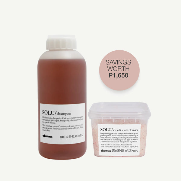 Davines SOLU Shampoo 1000ml | Cleansing Shampoo for Heavy Styling