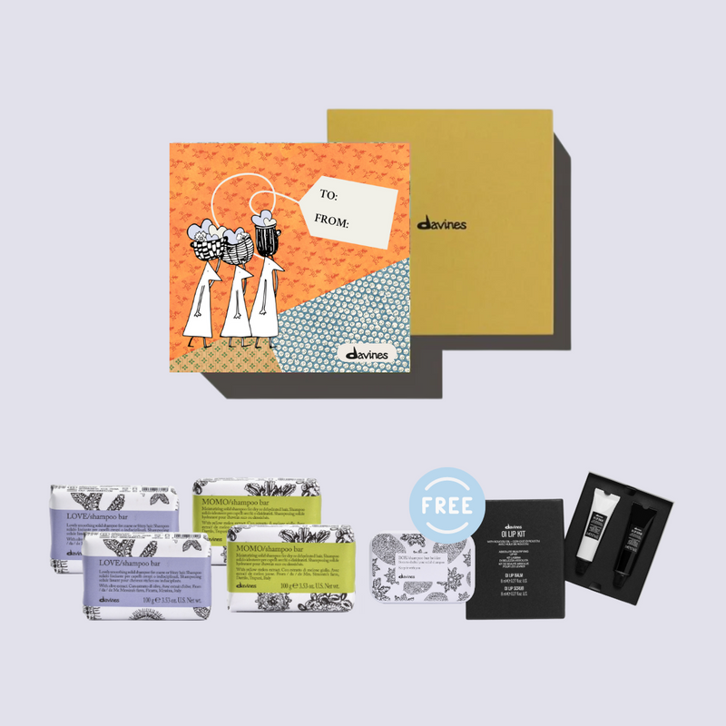 Davines Love Smooth Shampoo bar + Momo Shampoo Bar FREE Shampoo Bar Case and OI Lip Kit