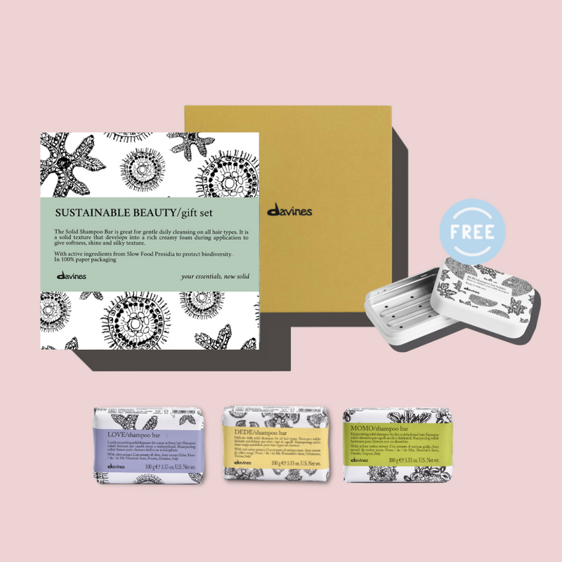 Davines Shampoo Bars Gift Box Set | 3 pcs Shampoo Bar + Case