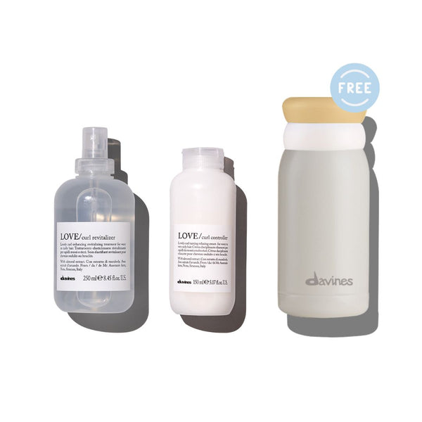 Davines Love Curl Revitalizer 250ml + Love Curl Controller 150ml FREE Tumbler