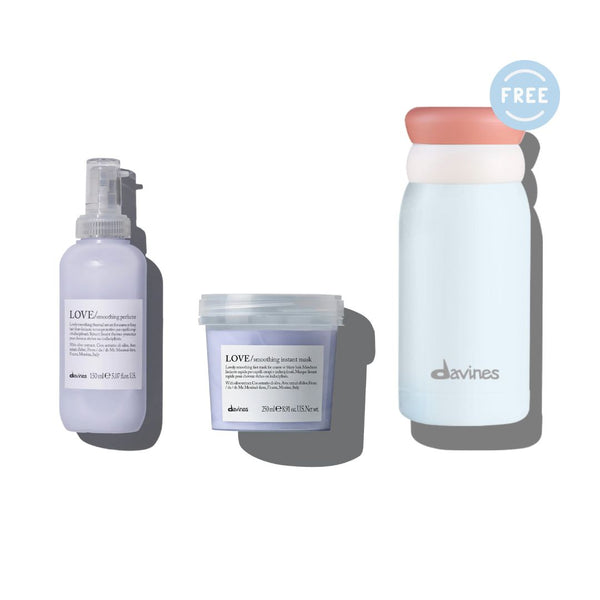 Davines Love Smoothing Perfector 150ml + Love Smoothing Instant Mask 250ml FREE Tumbler