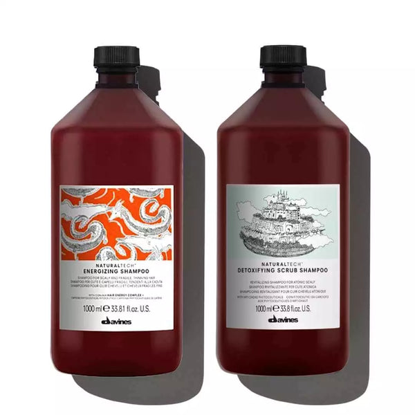 Davines NaturalTech ENERGIZING Shampoo 1000ml + DETOXIFYING Shampoo 1000ml