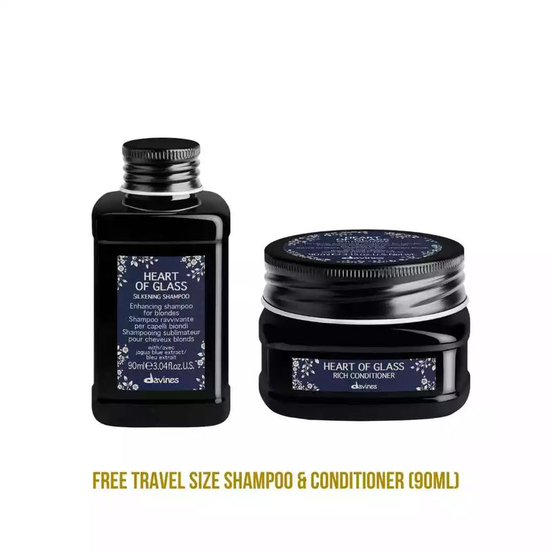Davines HEART OF GLASS Shampoo + Conditioner + Intense Treatment I FREE Travel Size Set 90ml (Copy)